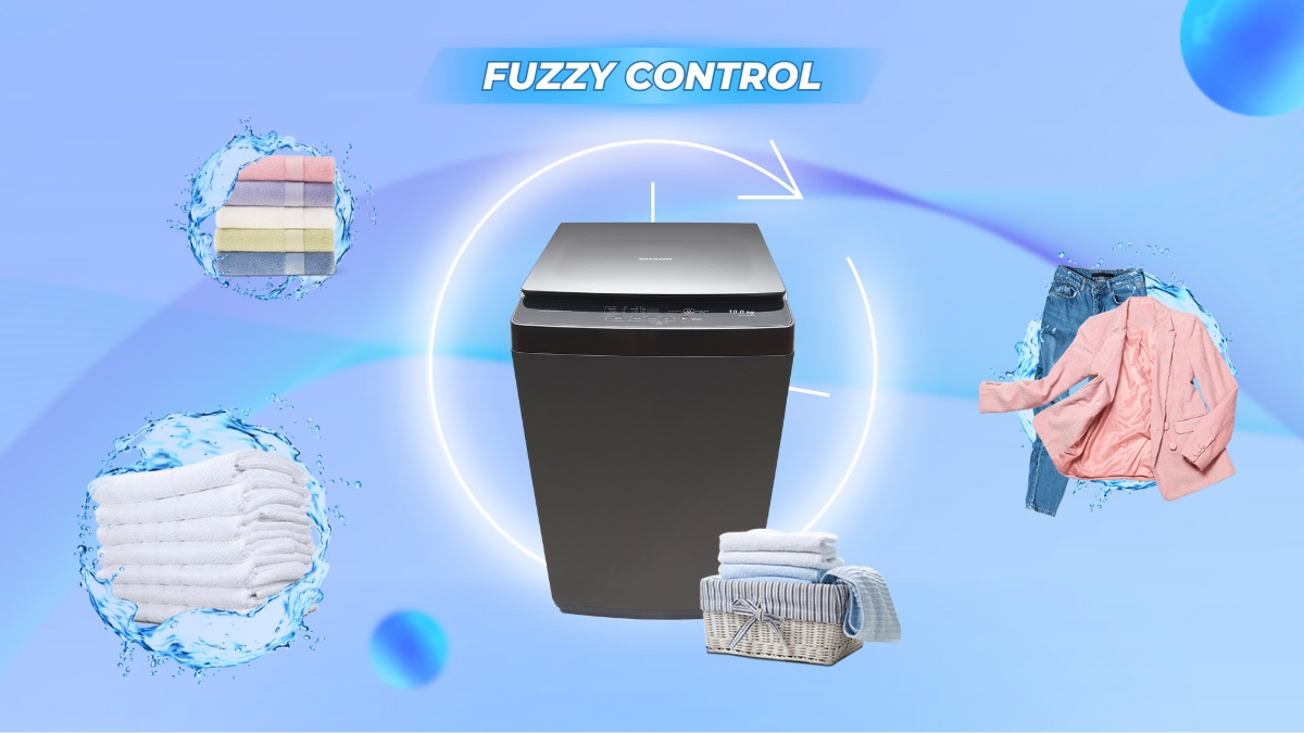may-giat-sharp-10-kg-es-y100hv-s-17146-4 Công nghệ Fuzzy Control thông minh hỗ trợ chăm sóc quần áo, tiết kiệm nước