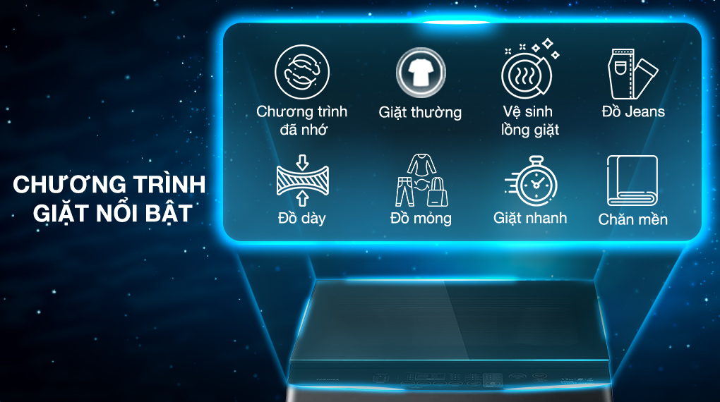 Chương trình giặt Máy giặt Toshiba Inverter 13 kg AW-DUM1400LV (MK) Chương trình giặt Máy giặt Toshiba Inverter 13 kg AW-DUM1400LV (MK)
