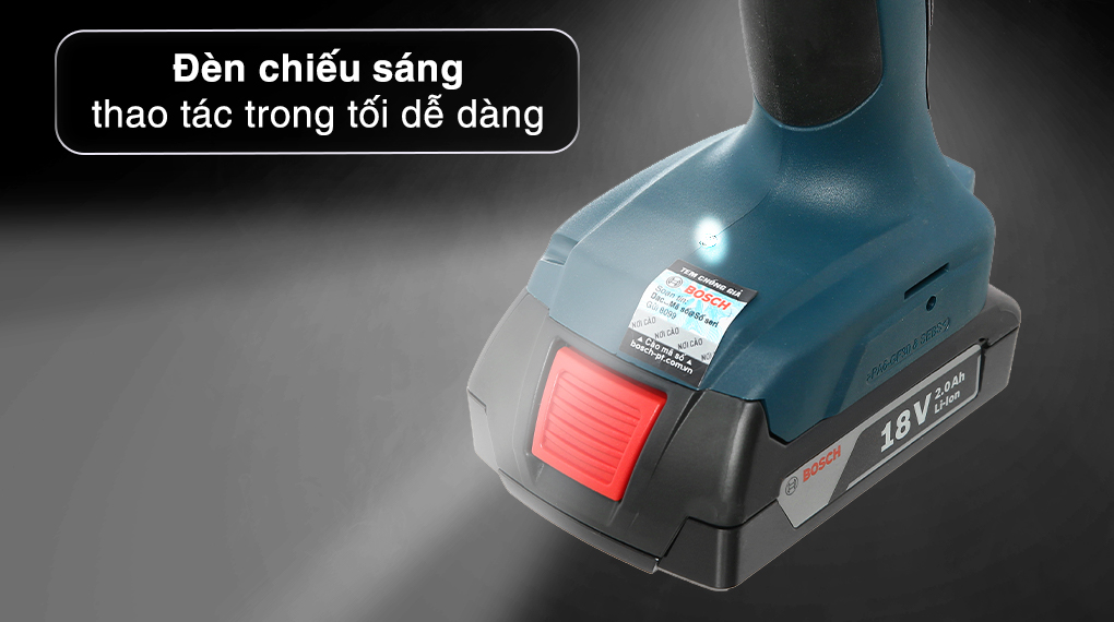 Máy khoan vặn vít pin Bosch GSB 185-LI 18V (1 pin, 1 sạc) - Đèn Máy khoan vặn vít pin Bosch GSB 185-LI 18V (1 pin, 1 sạc) - Đèn