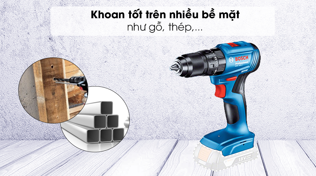 Máy khoan vặn vít pin Bosch GSR 185-LI (SOLO) - Công năng Máy khoan vặn vít pin Bosch GSR 185-LI (SOLO) - Công năng