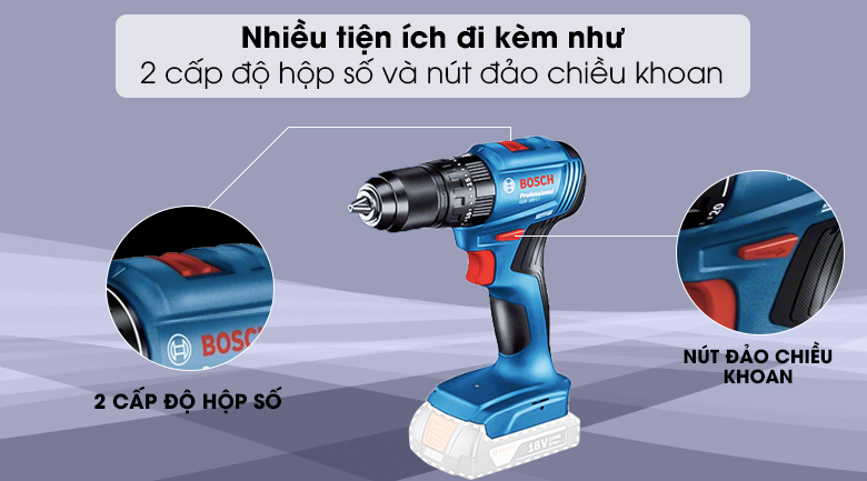 Máy khoan vặn vít pin Bosch GSR 185-LI (SOLO) - Tiện ích Máy khoan vặn vít pin Bosch GSR 185-LI (SOLO) - Tiện ích