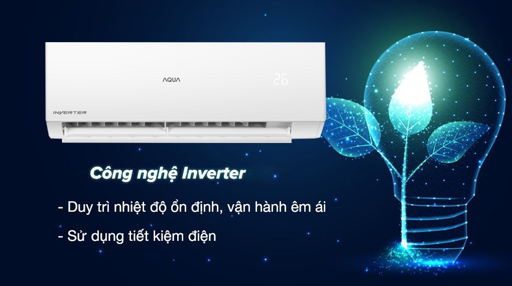 Máy lạnh AQUA Inverter 2 HP AQA-RV18QE - Công nghệ Inverter Plus tiết kiệm điện, vận hành êm ái may lanh aqua inverter 2 hp aqa rv18qe 36812 3