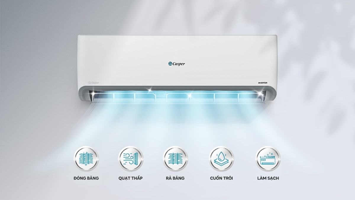 may-lanh-casper-inverter-2-5-hp-gc-24is35-15805-7 Làm sạch dàn lạnh tự động qua 5 bước