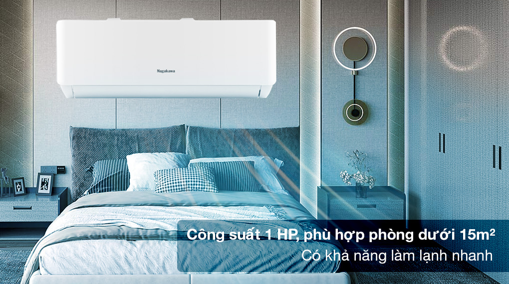 Máy lạnh Nagakawa Inverter 1 HP NIS-C09R2T28 - Công suất 1 HP, phù hợp phòng dưới 15m2, trang bị tính năng làm lạnh nhanh Máy lạnh Nagakawa Inverter 1 HP NIS-C09R2T28 - Công suất 1 HP, phù hợp phòng dưới 15m2, trang bị tính năng làm lạnh nhanh