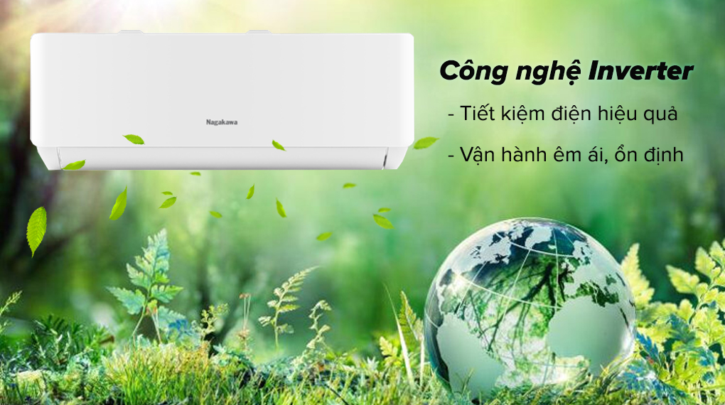 Máy lạnh Nagakawa Inverter 1 HP NIS-C09R2T28 - Tiết kiệm điện hiệu quả với công nghệ Inverter và chế độ Economy Máy lạnh Nagakawa Inverter 1 HP NIS-C09R2T28 - Tiết kiệm điện hiệu quả với công nghệ Inverter và chế độ Economy