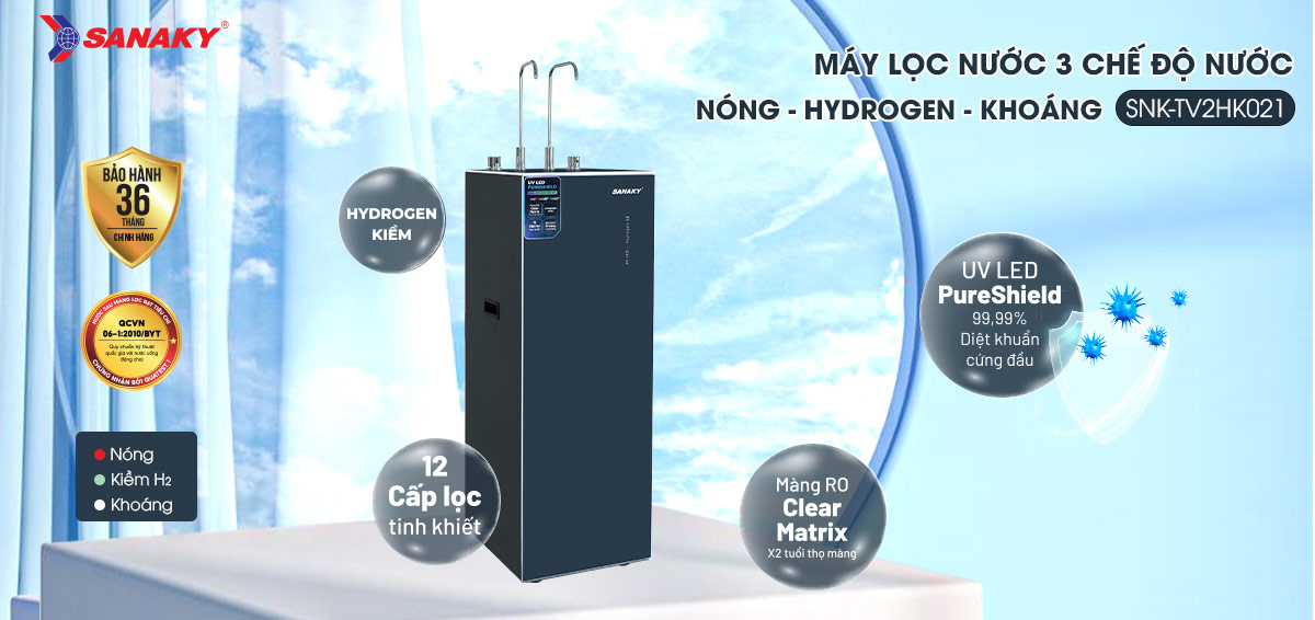 Máy lọc nước nóng Hydrogen Sanaky SNK-TV2HK021