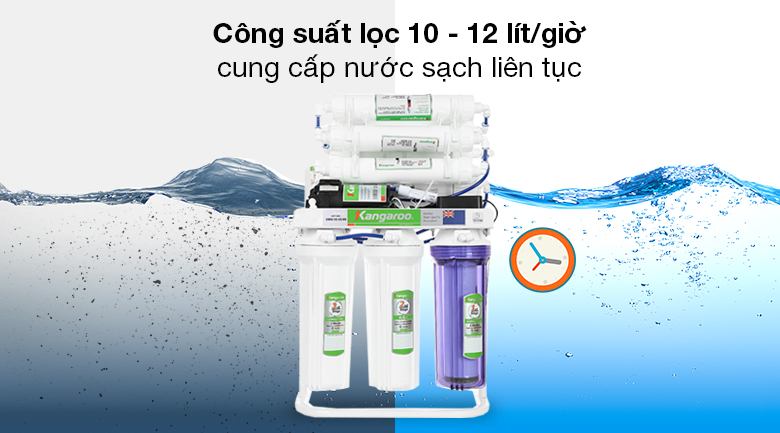 Máy lọc nước RO Kangaroo Hydrogen KGRP09HQ 9 lõi - Công suất lọc 10 - 12 lít/giờ, tích hợp bình chứa nước dung tích 10 lít Máy lọc nước RO Kangaroo Hydrogen KGRP09HQ 9 lõi - Công suất lọc 10 - 12 lít/giờ, tích hợp bình chứa nước dung tích 10 lít