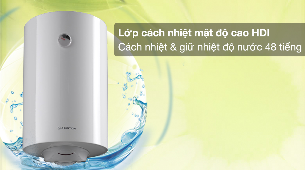 Máy nước nóng gián tiếp Ariston 50 lít PRO R 50 V 2.5 FE - Lớp cách nhiệt mật độ cao HDI giúp giữ nhiệt độ nước đến 48 tiếng và cách nhiệt tốt