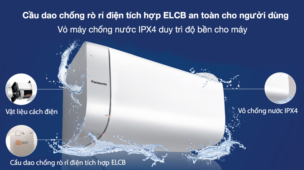 Máy nước nóng gián tiếp Panasonic 30 lít DH-30HBMVW - ELCB Máy nước nóng gián tiếp Panasonic 30 lít DH-30HBMVW - ELCB