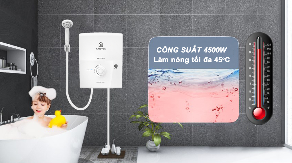 Máy nước nóng trực tiếp Ariston AURES EASY 4.5 D - Đặc điểm làm nóng Máy nước nóng trực tiếp Ariston AURES EASY 4.5 D - Đặc điểm làm nóng
