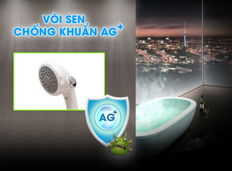Vòi sen có tính kháng khuẩn ion Ag+ - Máy nước nóng Panasonic DH-4MP1VW 4.5 kW Vòi sen có tính kháng khuẩn ion Ag+ - Máy nước nóng Panasonic DH-4MP1VW 4.5 kW