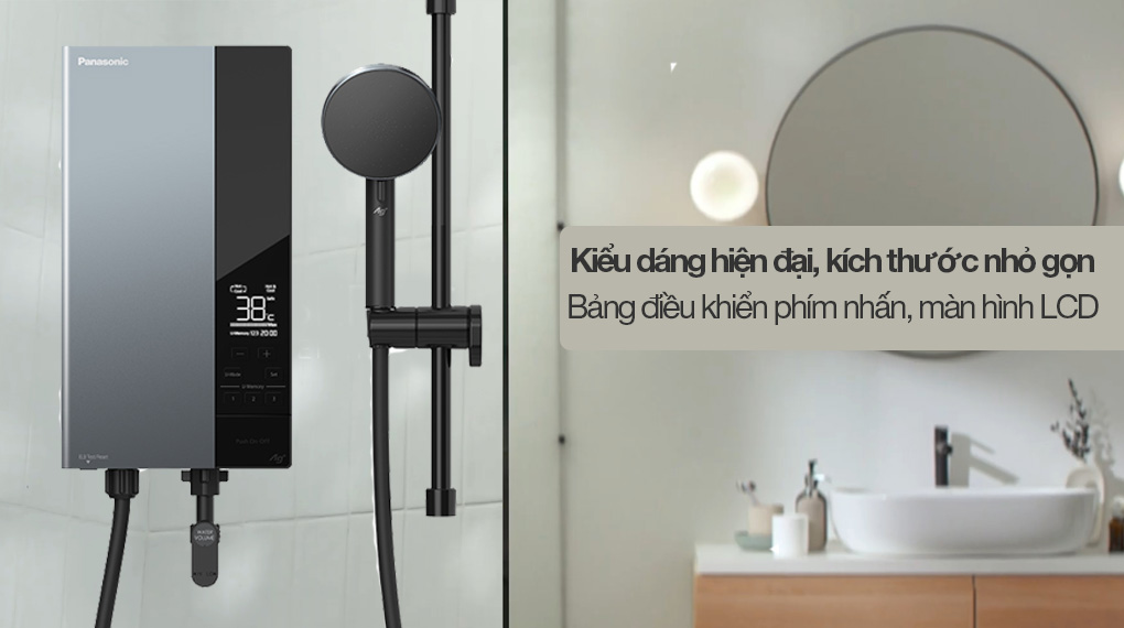 Máy nước nóng trực tiếp Panasonic 4500W DH-4UD1VZ - Thiết kế hiện đại, nhỏ gọn với bảng điều khiển phím nhấn và màn hình LCD sắc nét Máy nước nóng trực tiếp Panasonic 4500W DH-4UD1VZ - Thiết kế hiện đại, nhỏ gọn với bảng điều khiển phím nhấn và màn hình LCD sắc nét