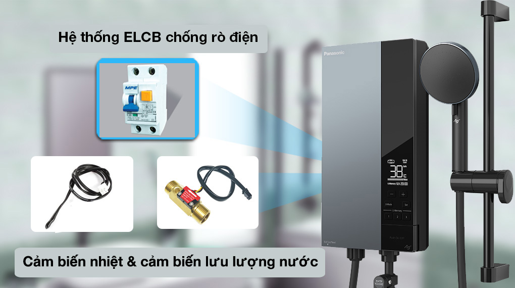 Máy nước nóng trực tiếp Panasonic 4500W DH-4UD1VZ - Trang bị hệ thống ELCB, cảm biến nhiệt và cảm biến lưu lượng nước vừa đảm bảo an toàn cho người dùng vừa đáp ứng tốt việc cung cấp nước nóng cho người sử dụng Máy nước nóng trực tiếp Panasonic 4500W DH-4UD1VZ - Trang bị hệ thống ELCB, cảm biến nhiệt và cảm biến lưu lượng nước vừa đảm bảo an toàn cho người dùng vừa đáp ứng tốt việc cung cấp nước nóng cho người sử dụng