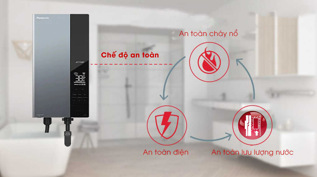 An toàn - Máy nước nóng trực tiếp Panasonic 4500W DH-4UDP1VZ An toàn - Máy nước nóng trực tiếp Panasonic 4500W DH-4UDP1VZ