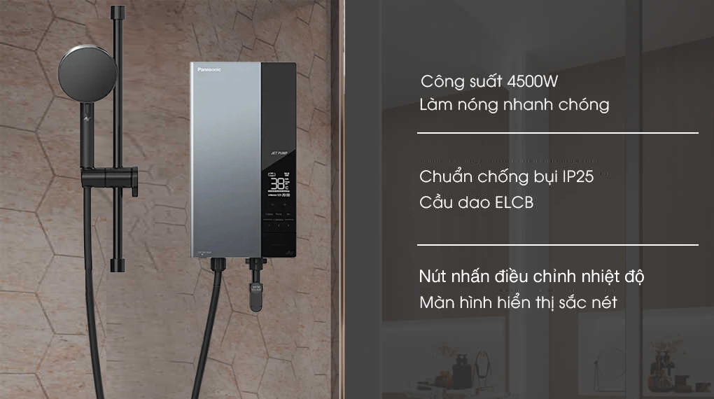 Hiện đại, sang trọng - Máy nước nóng trực tiếp Panasonic 4500W DH-4UDP1VZ Hiện đại, sang trọng - Máy nước nóng trực tiếp Panasonic 4500W DH-4UDP1VZ