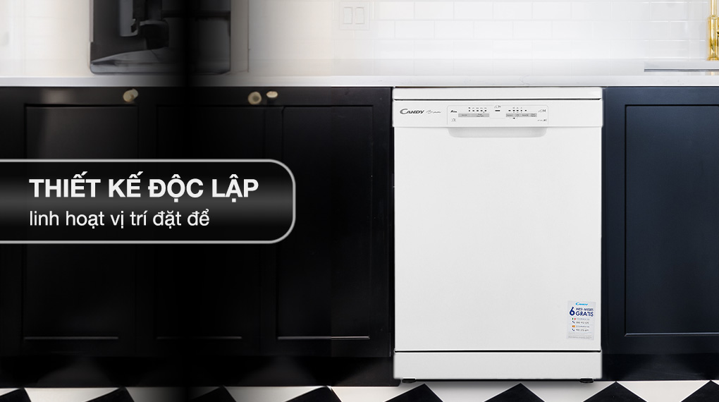 Thiết kế độc lập Máy rửa chén độc lập Candy CDPN 1L390PW