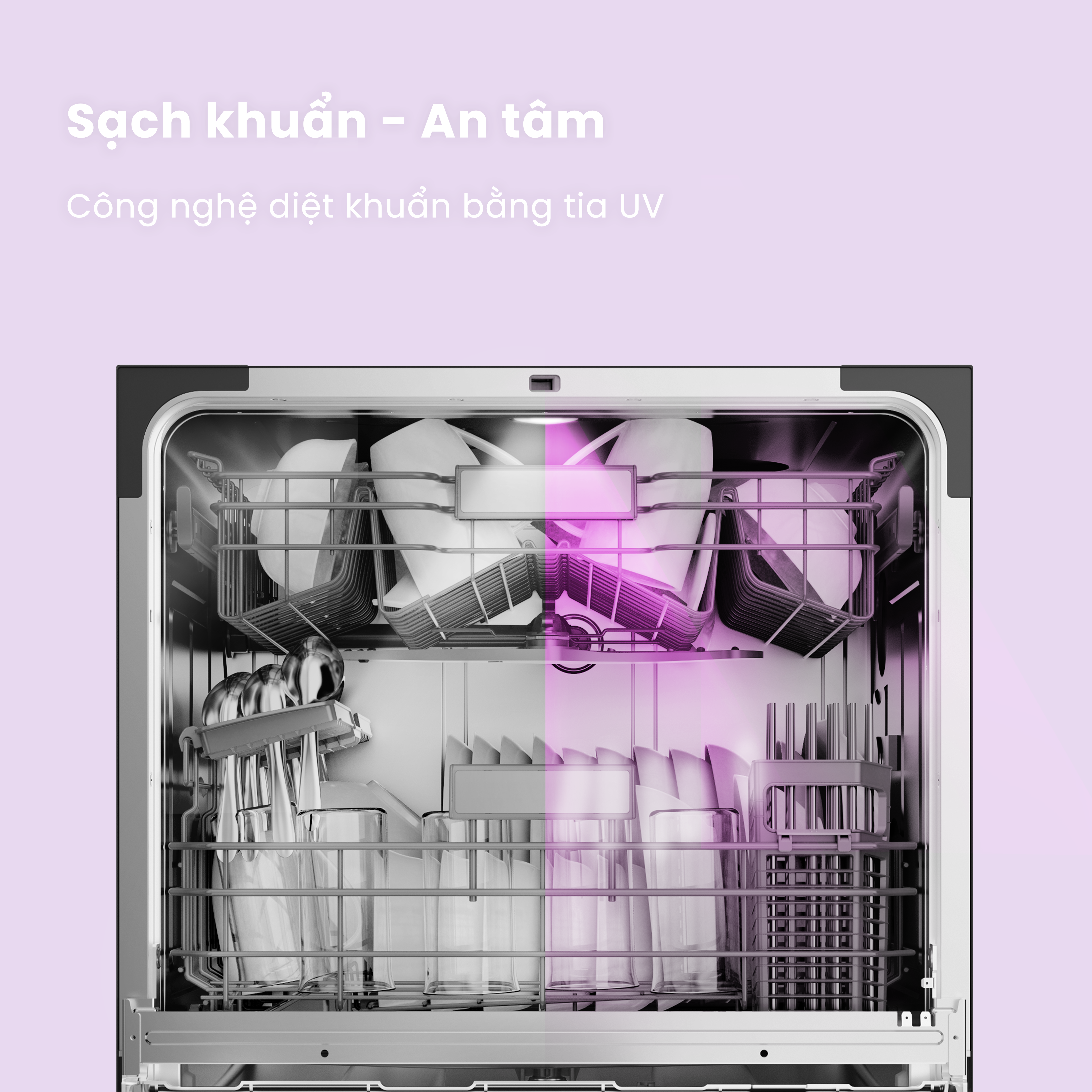 Dễ dàng sạch khuẩn vớicông nghệ UV