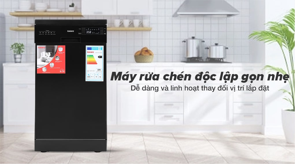 Máy rửa chén độc lập - Máy rửa chén Galanz W45A3A401S-0E1(B) 1850W Máy rửa chén độc lập - Máy rửa chén Galanz W45A3A401S-0E1(B) 1850W