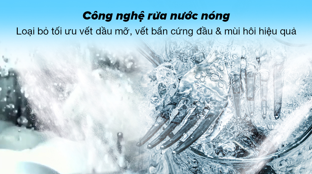 Máy rửa chén mini Hafele HDW-T50A - Trang bị công nghệ rửa nước nóng loại bỏ vết dầu mỡ, vết bẩn và mùi hôi hiệu quả