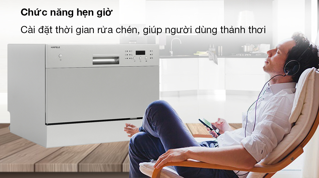Máy rửa chén mini Hafele HDW-T50A - Chức năng hẹn giờ giúp người dùng thêm phần thảnh thơi