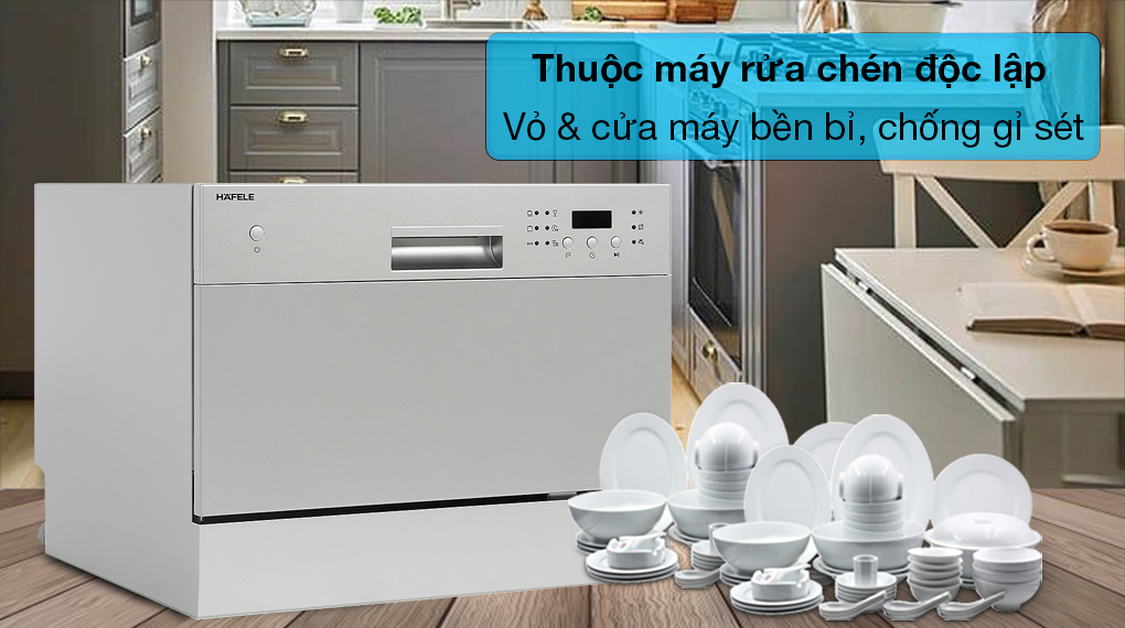 Máy rửa chén mini Hafele HDW-T50A - Thiết kế nhỏ gọn, chất liệu vỏ và cửa máy có độ bền tốt