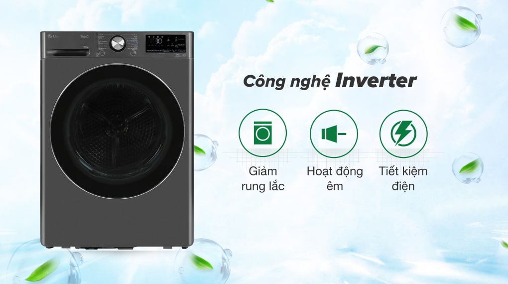 Máy sấy bơm nhiệt LG Inverter 10.5 kg DVHP50B - Công nghệ Inverter Máy sấy bơm nhiệt LG Inverter 10.5 kg DVHP50B - Công nghệ Inverter