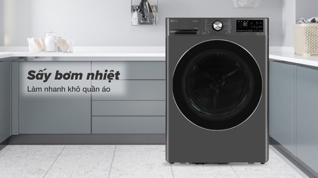 Máy sấy bơm nhiệt LG Inverter 10.5 kg DVHP50B - Sấy bơm nhiệt Máy sấy bơm nhiệt LG Inverter 10.5 kg DVHP50B