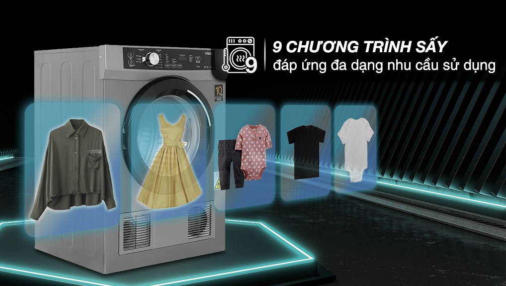 Máy sấy thông hơi Aqua 8 kg AQH-V800H SS Máy sấy thông hơi Aqua 8 kg AQH-V800H SS