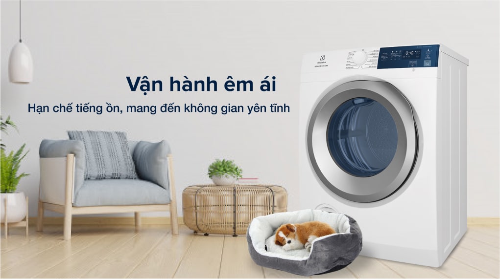Máy sấy thông hơi Electrolux 8.5 kg EDS854J3WB - Vận hành êm ái Máy sấy thông hơi Electrolux 8.5 kg EDS854J3WB - Vận hành êm ái