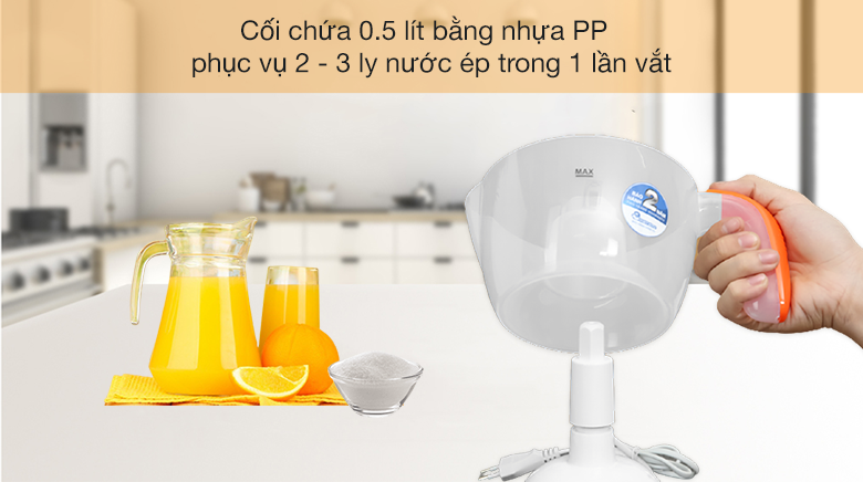 Máy vắt cam Bluestone 30W CJB-1127 - Cối chứa 0.5 lít bằng nhựa PP, phục vụ 2 - 3 ly nước ép trong 1 lần vắt