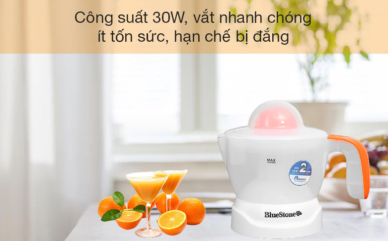 Máy vắt cam Bluestone 30W CJB-1127 - Vắt nhanh, ít tốn sức với 1 chế độ vắt và công suất 30W