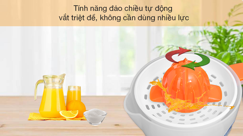 Máy vắt cam Bluestone 30W CJB-1127 - Tính năng đảo chiều tự động giúp vắt triệt để hơn, không cần dùng nhiều lực như khi vắt thủ công