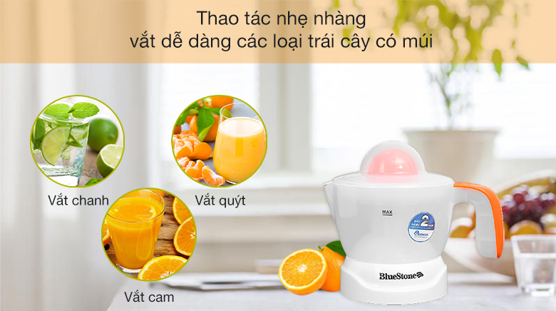 Máy vắt cam Bluestone 30W CJB-1127 - Có thể vắt dễ dàng các loại trái cây có múi