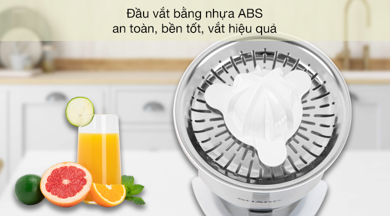 Máy vắt cam Sharp 40W EJ-J408-WH - Đầu vắt bằng nhựa ABS