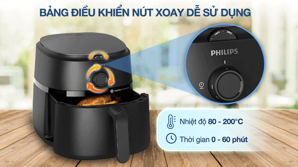 Nồi chiên không dầu Philips NA130/00 6.2 lít - Bảng điều khiển Nồi chiên không dầu Philips NA130/00 6.2 lít - Bảng điều khiển