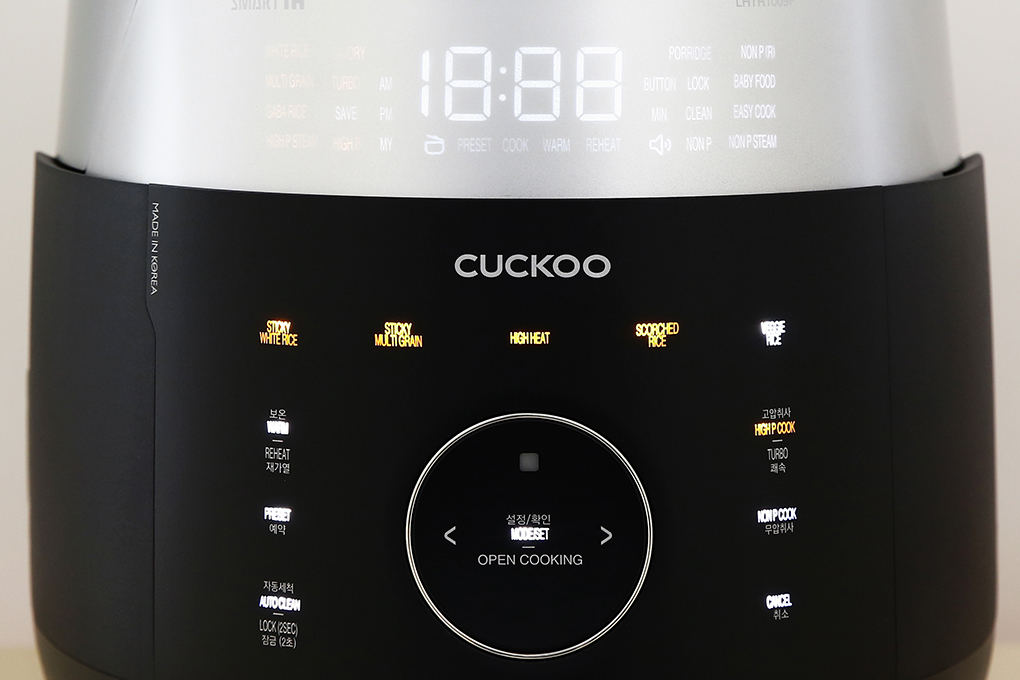 Nồi cơm áp suất cao tần Cuckoo 1.08 lít CRP-LHTR0609F/BKSIVNCV - Bảng điều khiển Nồi cơm áp suất cao tần Cuckoo 1.08 lít CRP-LHTR0609F/BKSIVNCV - Bảng điều khiển