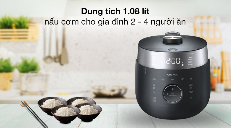 Nồi cơm cao tần Cuckoo 1.08 lít CRP-LHTR0609F/BKSIVNCV - Dung tích 1.08 lít Nồi cơm cao tần Cuckoo 1.08 lít CRP-LHTR0609F/BKSIVNCV - Dung tích 1.08 lít