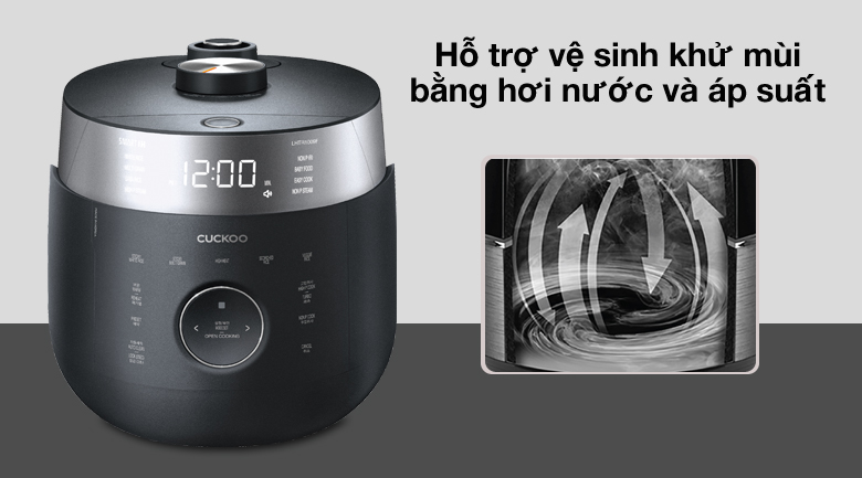 Vệ sinh bằng hơi nước - Nồi cơm cao tần Cuckoo 1.8 lít CRP-LHTR1009F/BKSIVNCV Vệ sinh bằng hơi nước - Nồi cơm cao tần Cuckoo 1.8 lít CRP-LHTR1009F/BKSIVNCV