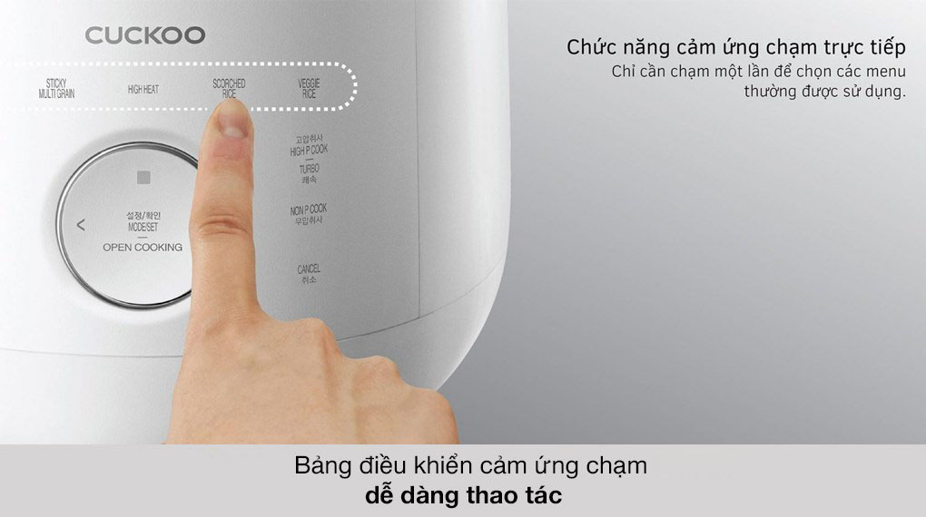 Nồi cơm áp suất cao tần Cuckoo 1.8 lít CRP-LHTR1009F/WHSIVNCV - Bảng điều khiển Nồi cơm áp suất cao tần Cuckoo 1.8 lít CRP-LHTR1009F/WHSIVNCV - Bảng điều khiển