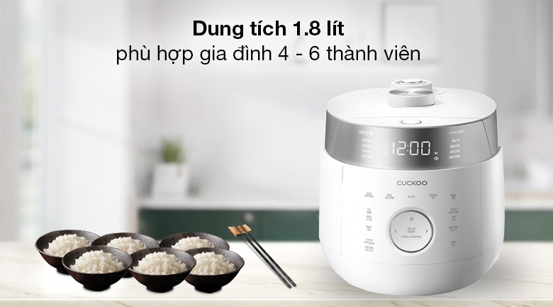 Nồi cơm cao tần Cuckoo 1.8 lít CRP-LHTR1009F/WHSIVNCV - Dung tích 1.8 lít nấu cơm hằng ngày cho gia đình có từ 4 - 6 thành viên Nồi cơm cao tần Cuckoo 1.8 lít CRP-LHTR1009F/WHSIVNCV - Dung tích 1.8 lít nấu cơm hằng ngày cho gia đình có từ 4 - 6 thành viên