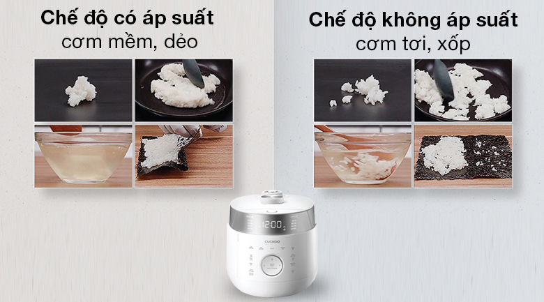 Nồi cơm cao tần Cuckoo 1.8 lít CRP-LHTR1009F/WHSIVNCV - Cài đặt 2 chế độ nấu có áp suất và không có áp suất nhờ sử dụng công nghệ áp suất kép Twin Pressure Nồi cơm cao tần Cuckoo 1.8 lít CRP-LHTR1009F/WHSIVNCV - Cài đặt 2 chế độ nấu có áp suất và không có áp suất nhờ sử dụng công nghệ áp suất kép Twin Pressure