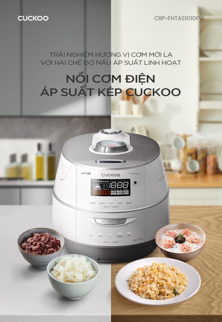 Nồi cơm áp suất kép cao tần Cuckoo CRP-FHTAS1010FW
