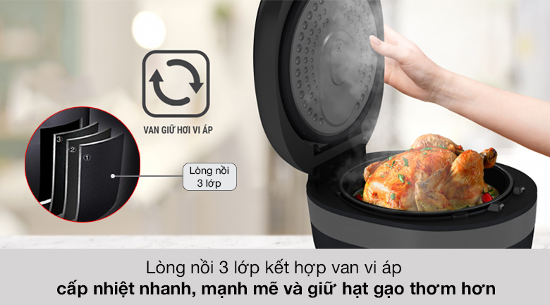 Nồi cơm điện cao tần 1.5 lít Casper CI-15RC01 - Lòng nồi và van vi áp Nồi cơm điện cao tần 1.5 lít Casper CI-15RC01 - Lòng nồi và van vi áp
