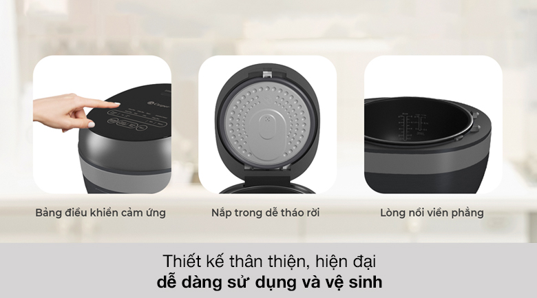 Nồi cơm điện cao tần 1.5 lít Casper CI-15RC01 - Thiết kế thân thiện Nồi cơm điện cao tần 1.5 lít Casper CI-15RC01 - Thiết kế thân thiện
