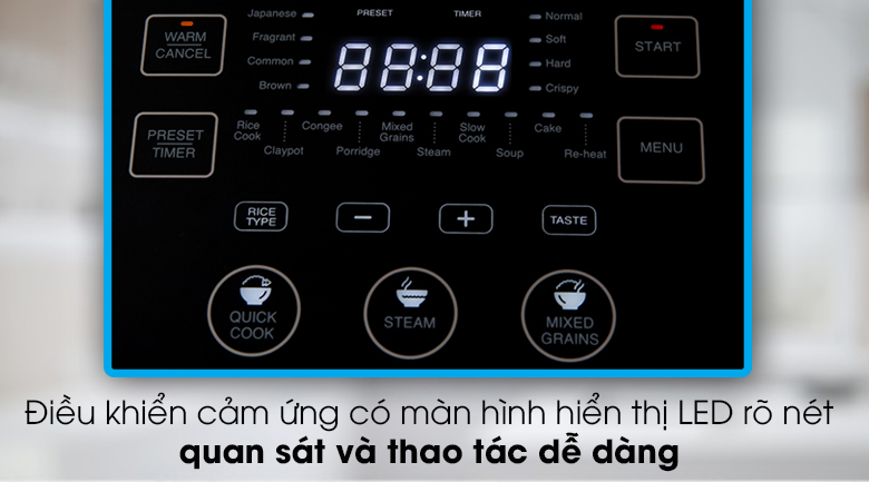 Nồi cơm cao tần Sharp 1.8 lít KS-IH191V-BK - Điều khiển cảm ứng