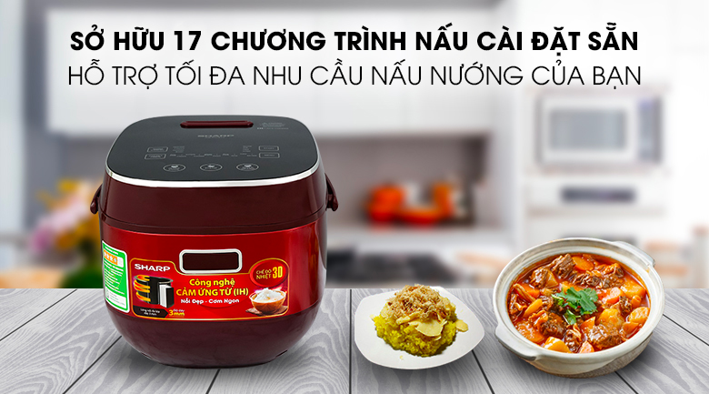 Nồi cơm cao tần Sharp KS-IH191V-RD 1.8 lít - Chế độ