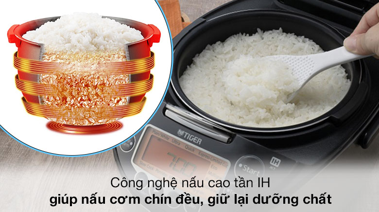 Công nghệ nấu cao tần - Nồi cơm điện Cao tần Tiger 1.8 lít JKT-D18V