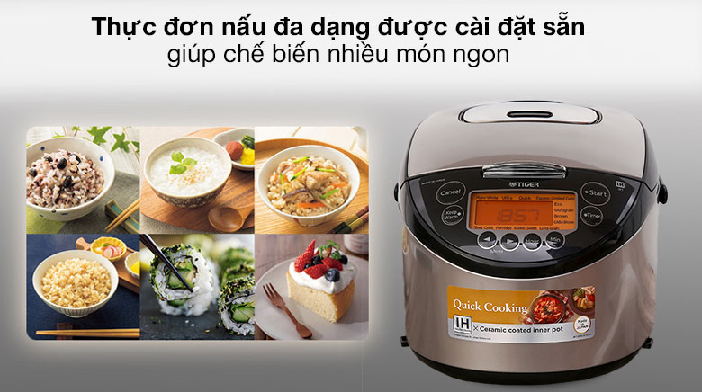 Thực đơn nấu đa dạng - Nồi cơm điện Cao tần Tiger 1.8 lít JKT-D18V