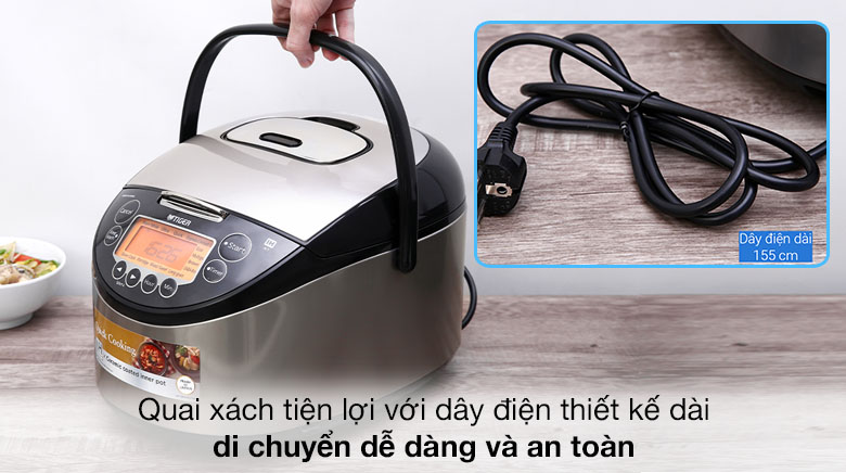 Quai xách tiện lợi - Nồi cơm điện Cao tần Tiger 1.8 lít JKT-D18V
