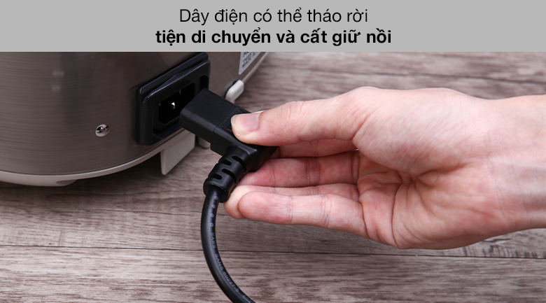 Nồi cơm điện cao tần Tiger 1.8 lít JKW-A18W - Dây điện có thể tháo rời Nồi cơm điện cao tần Tiger 1.8 lít JKW-A18W - Dây điện có thể tháo rời